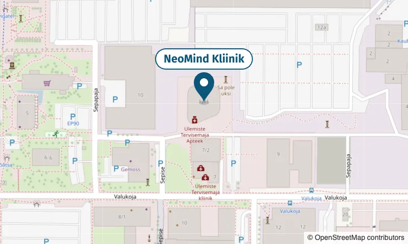 Kaart: NeoMind Kliinik, Sepapaja 12/1, Ülemiste City, Tallinn